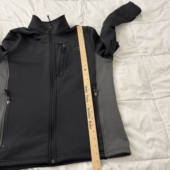 LL Bean Jacket Mens Large Black Full Zip Softshell Windproof Fleece 284602 - Picture 7 of 8